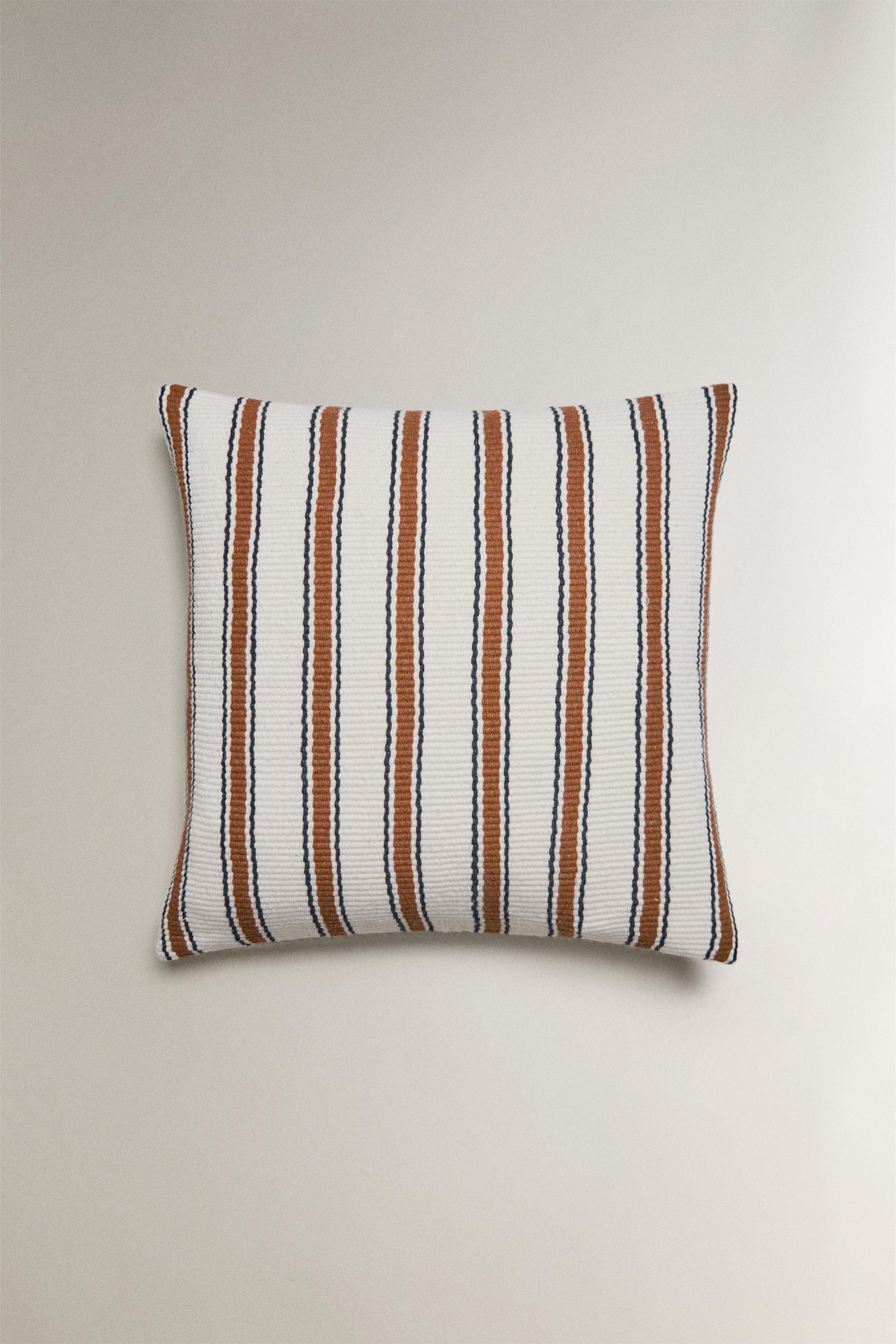 STRIPED THROW PILLOW COVER